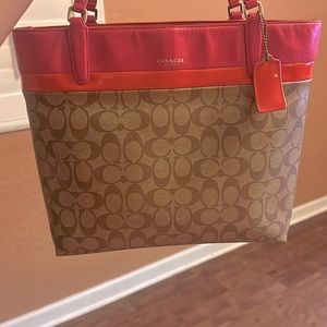 Multi colored coach handbag like new